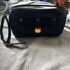 MCM vintage made in Germany Black Leather Shoulder Bag